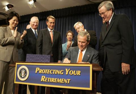 President Bush signing PPA into law