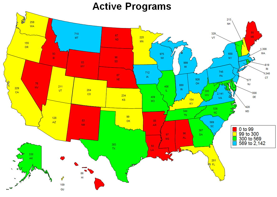 Image of Active Programs 2016 Map