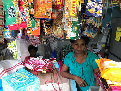 Woman selling goods