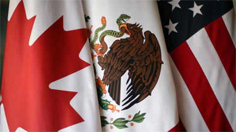 Canada USA and Mexico flags