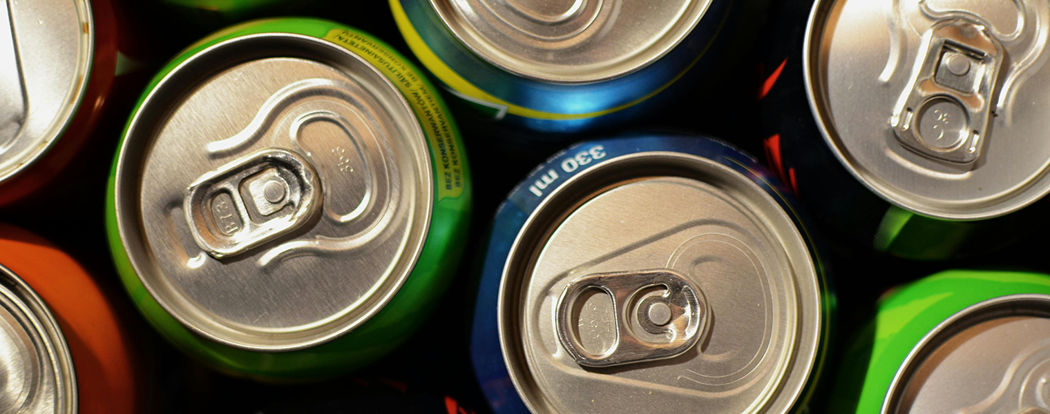 top view of many aluminum beverage cans