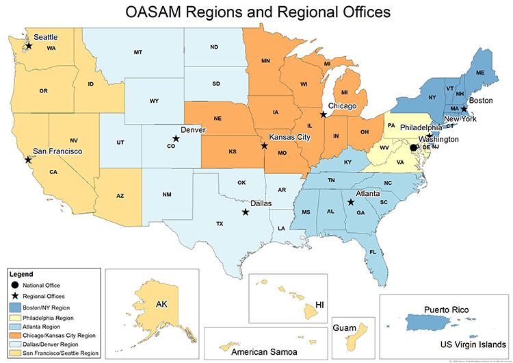 OASAM Regions and Regional Offices