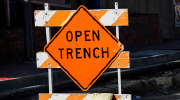 An Open trench sign. 