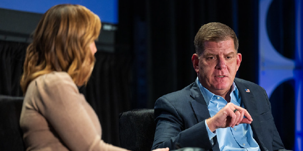 Secretary Walsh chats with Poppy Harlow at SXSW.