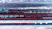 Freight train in Xinjiang, China