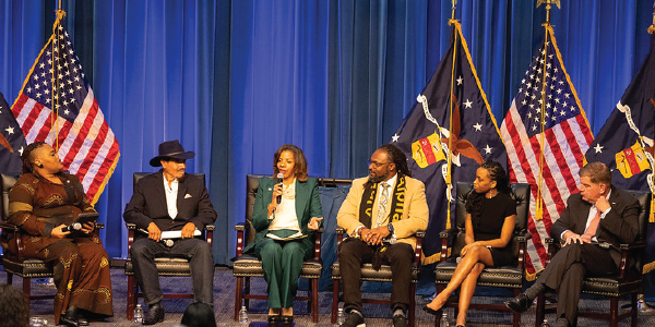 Secretary Walsh sits on a panel featuring four Black business owners and entrepreneurs.