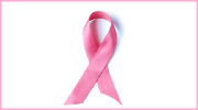 The pink breast cancer awareness ribbon