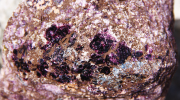 Close-up of a sparkly purple rock.