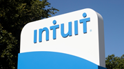 Intuit logo on a sign at the company’s headquarters in California. 