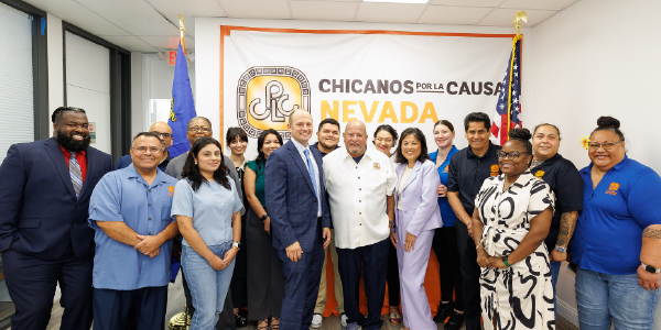 Acting Secretary Su and Assistant Secretary for Employment and Training Jose Javier Rodriguez meet with community leaders and workforce development professionals at Chicanos Por La Causa, a YouthBuild grantee in Las Vegas.