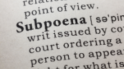 A dictionary page focusing on the definition for âSubpoena.â