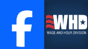 The logos for Facebook and the Wage and Hour Division.