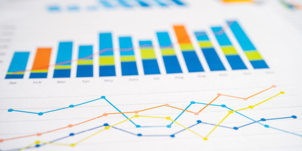 Chart of Financial account statistics and business data. 