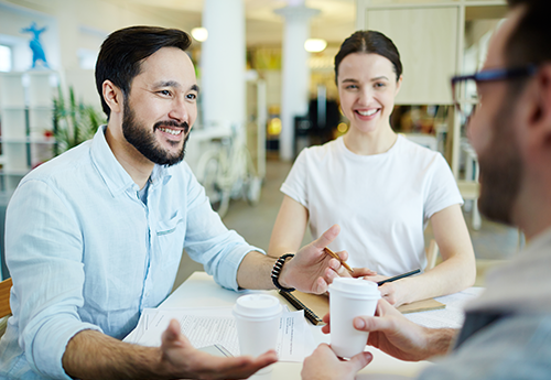 Man leading an employment workshop.