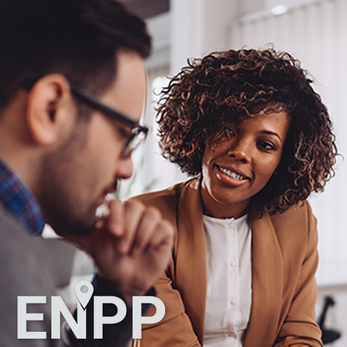 Woman providing employment assistance to transitioning service member.