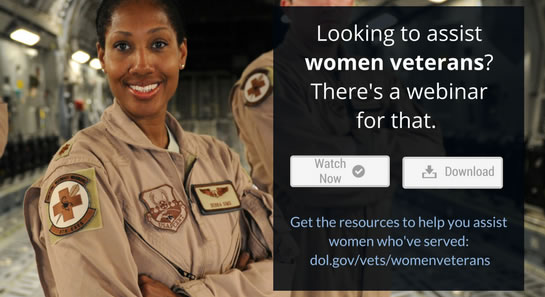 Looking to assist women veterans? There's a webinar for that.