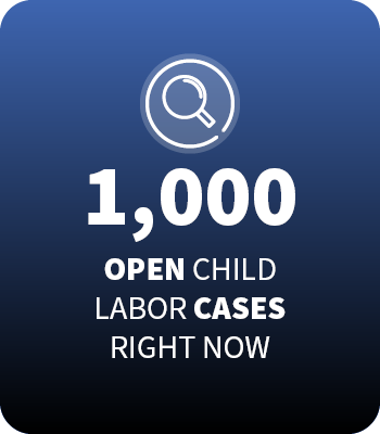 1000 Open Child Labor cases right now