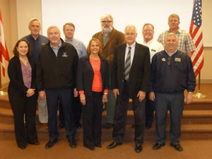 The Columbus OSHA Area Office renewed their partnership with Central Ohio NECA and IBEW locals 683 and 1105 on March 22, 2016 at The Electrical Trades Center in Columbus, Ohio. Back Row Left to Right: Randy Butcher, Atlas Industrial Electric Co,Bob Shonkwiler, The Superior Grou, Steve Lipster, Director, The Electrical Trades Center, Brian Dew, Mid-City Electric Co.Dave Fetters, Royal Electric Construction Corp. .Front Row: Melissa Linton, Compliance Assistance Specialist, OSHA, John E. Moore, Business Manager, IBEW LU 683, Deborah Zubaty, Area Director, OSHA, Brian Damant, Chapter Manager, Central Ohio Chapter, NECA, Dennis Nicodemus, President, IBEW LU 683