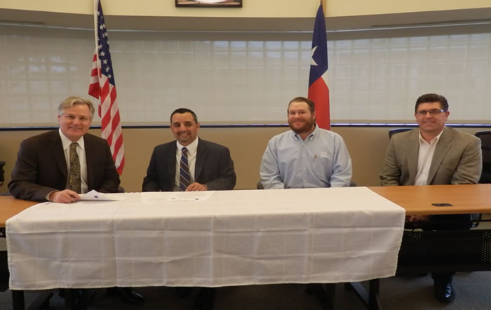 Left to Right: Doug McMurry, AGC San Antonio chapter vice president; Alejandro Porter, OSHA's San Antonio area director; Sean Moran, AGC San Antonio chapter safety and health committee chairman; and Christian Pearson, AGC San Antonio chapter board president.