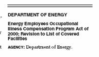 Federal Register - Deptarment of Energy Agency