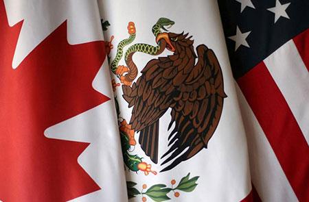 Flags of Canada, Mexico, and the United States